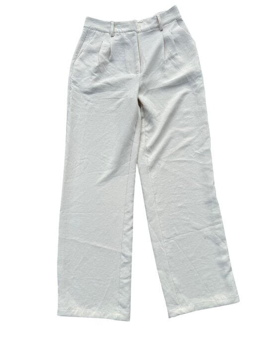 Forever 21 Denim - Forever 21 Womens Cream Wide Leg Mid-Rise Pants Size M Lightweight